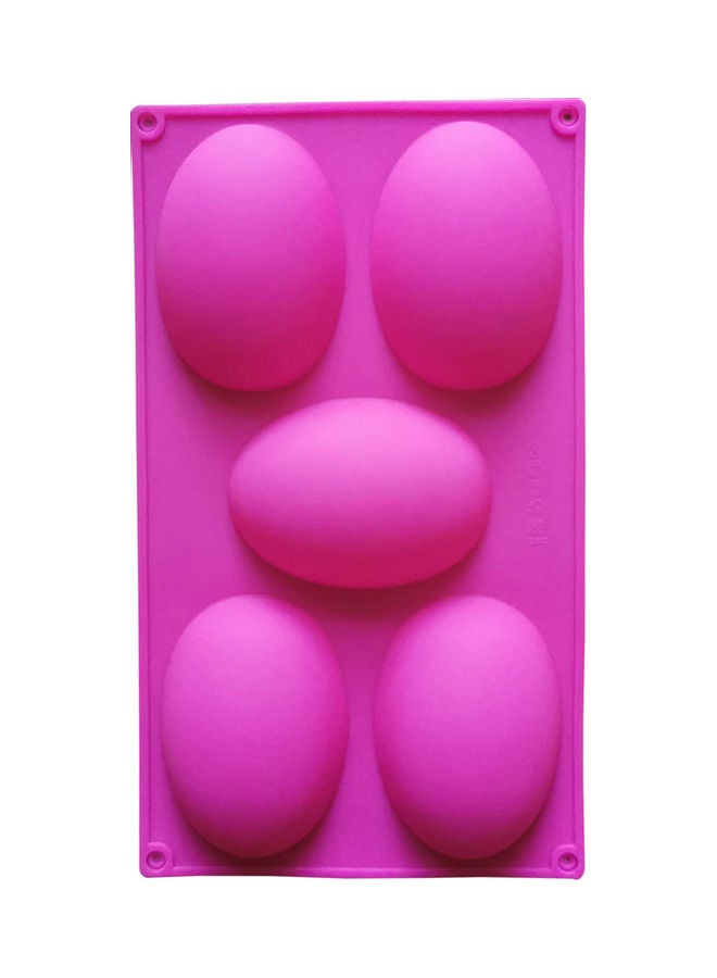Generic - 5-Cavity Egg Shape Silicone Mold Pink 30 x 17.5cm - Image 1