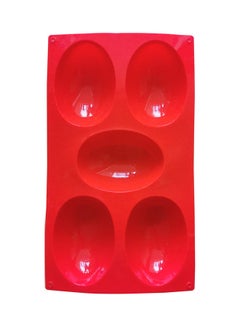 Generic 5-Cavity Egg Shape Silicone Mold Red 30 x 17.5cm  - Image 3