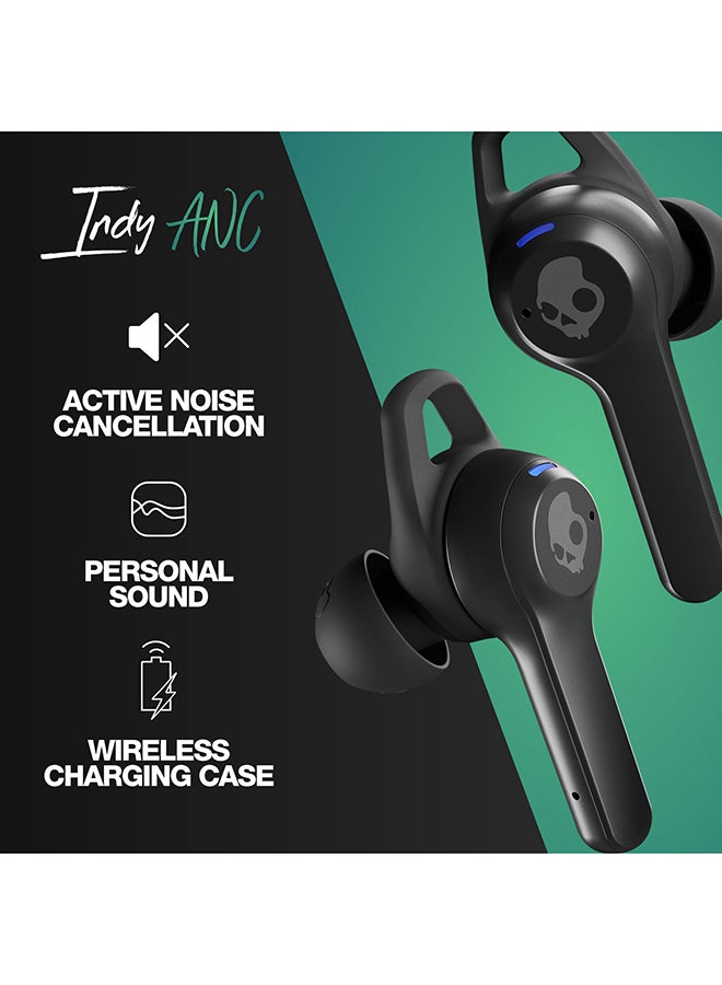 Indy ANC Wireless Noise Cancelling In-Ear Earbuds With Charging Case True Black
