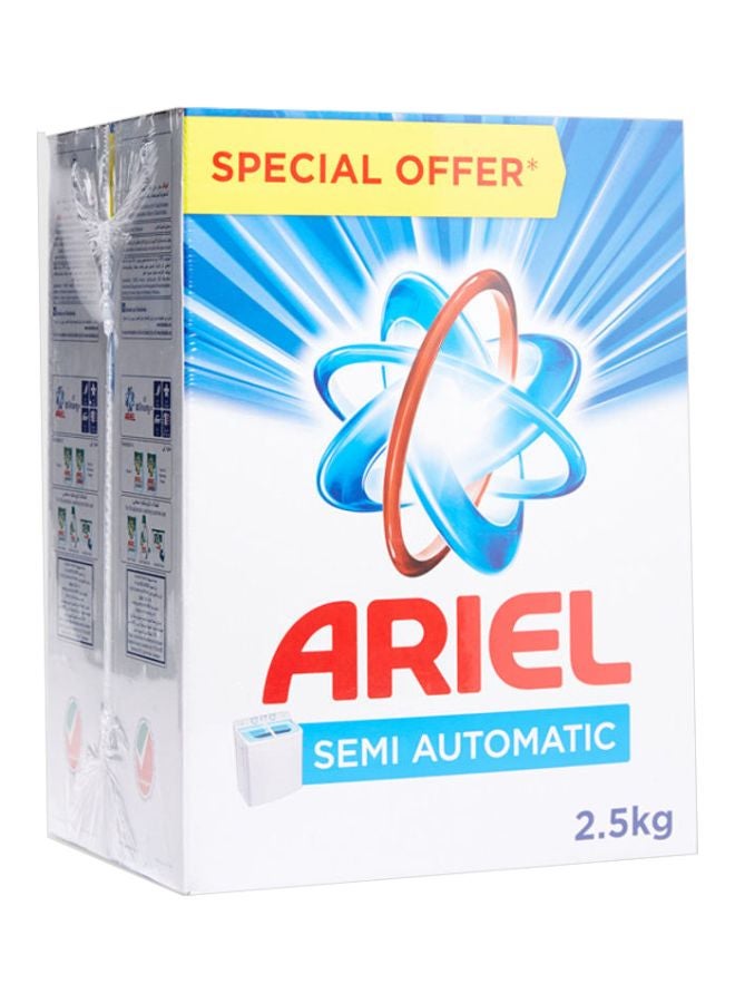 Ariel Pack Of 2 Semi Automatic Washing Powder White 2.5kg  - Image 1