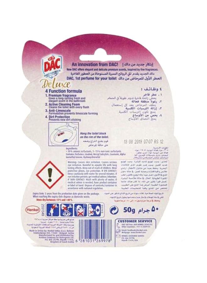 Dac - Deluxe Toilet Rim Block With Active Cleaning Foam Dirt Protection And Delicate Premium Scent Magnolia 50grams - Image 1