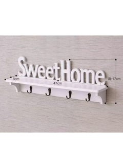Generic Sweet Home Wooden Wall Key Holder White 47x17x8cm  - Image 3