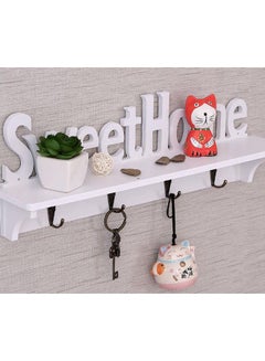 Generic Sweet Home Wooden Wall Key Holder White 47x17x8cm  - Image 4