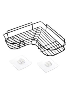 Generic Wall Mounted Bathroom and Kitchen Corner Shelf Black 26.7 x 6cm  - Image 1