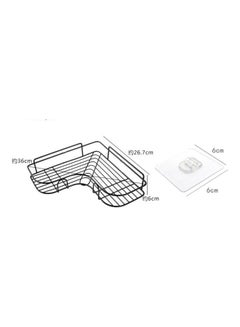 Generic Wall Mounted Bathroom and Kitchen Corner Shelf Black 26.7 x 6cm  - Image 4