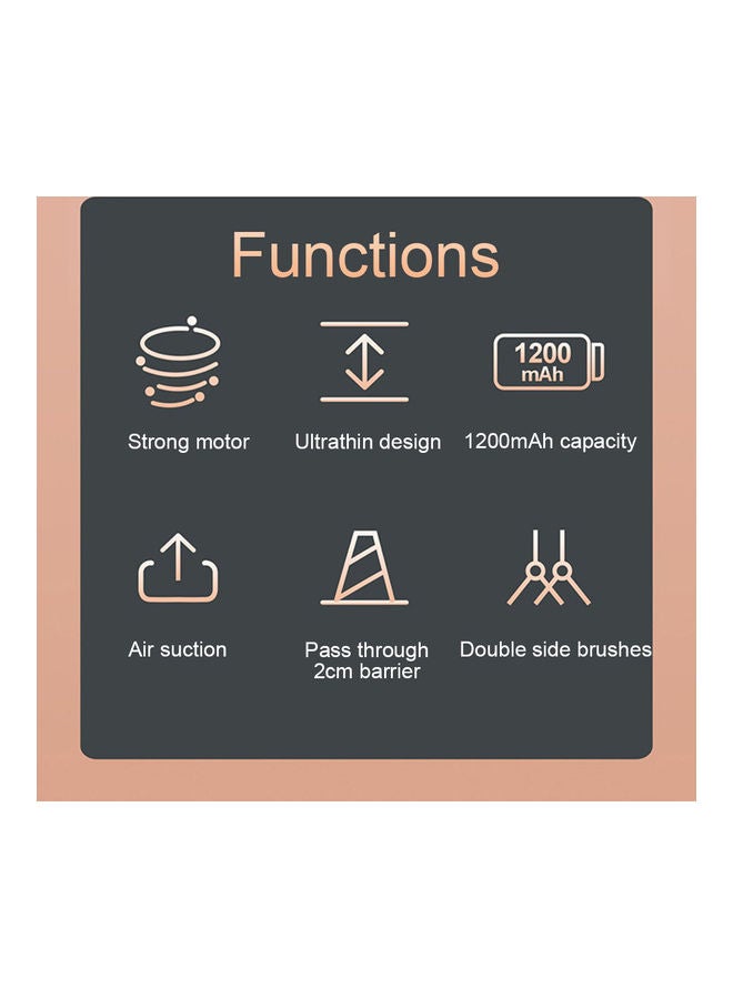 Mini Intelligent Robot Vacuum Dry Wet Sweeper White/Pink - Image 2