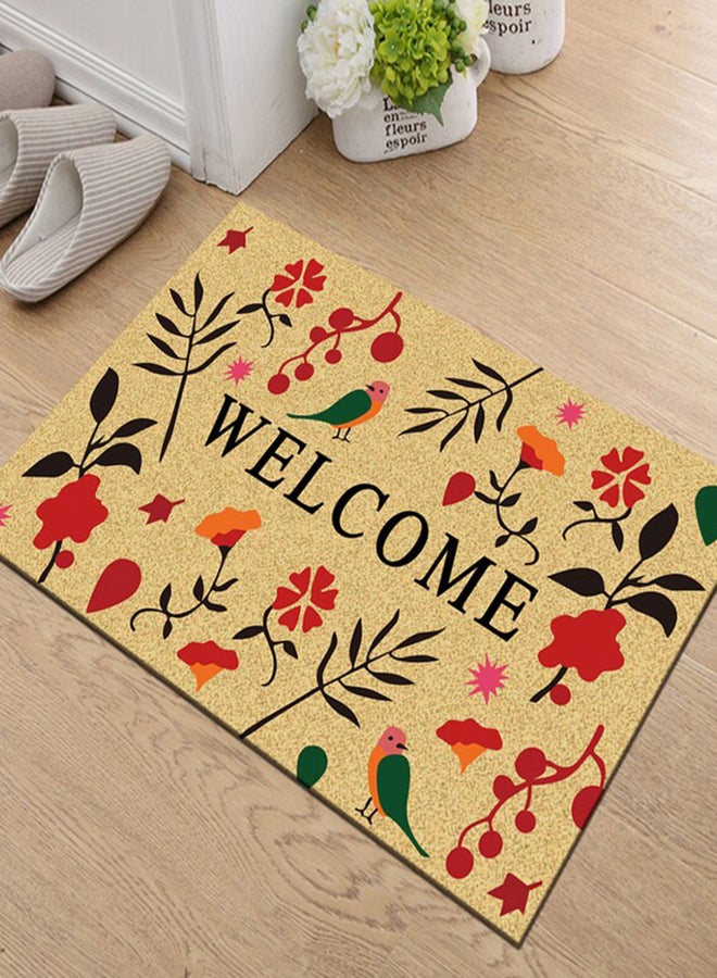 Welcome Printed Door Mat Brown/Red/Green 40x60cm 