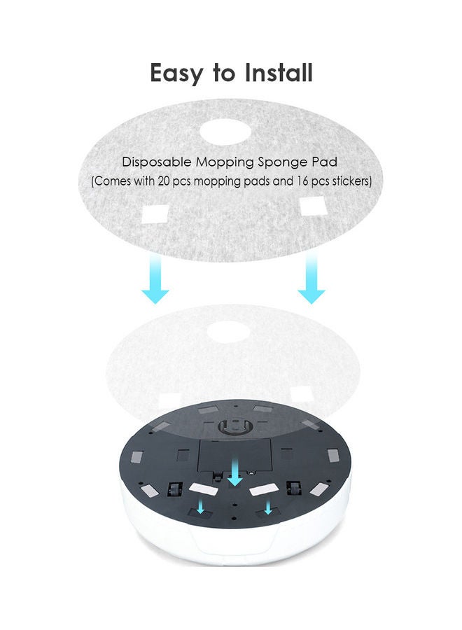 Robot Cleaner with 20-Piece Disposable Mopping Pads White - Image 3