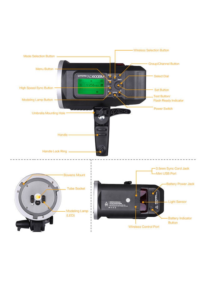 Godox Witstro AD600BM Outdoor Flash Strobe with Li-ion Battery - Image 3