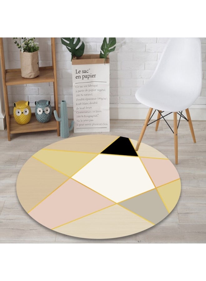 Nordic Style Anti-Skidding Geometric Printed Carpet, Polyester, Round Multicolour 40cm - Image 1