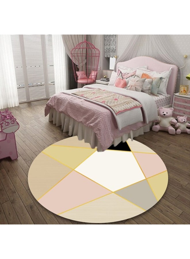 Nordic Style Anti-Skidding Geometric Printed Carpet, Polyester, Round Multicolour 40cm - Image 2