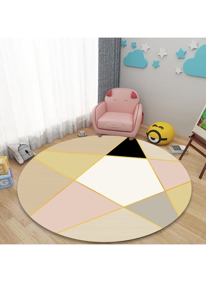 Nordic Style Anti-Skidding Geometric Printed Carpet, Polyester, Round Multicolour 40cm - Image 3