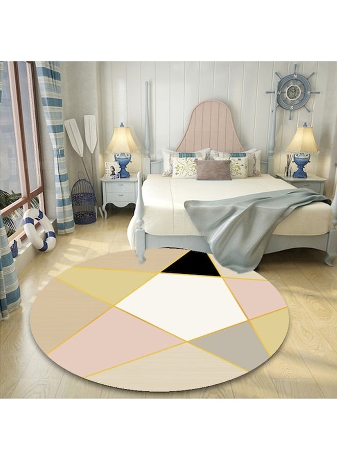 Nordic Style Anti-Skidding Geometric Printed Carpet, Polyester, Round Multicolour 40cm - Image 4