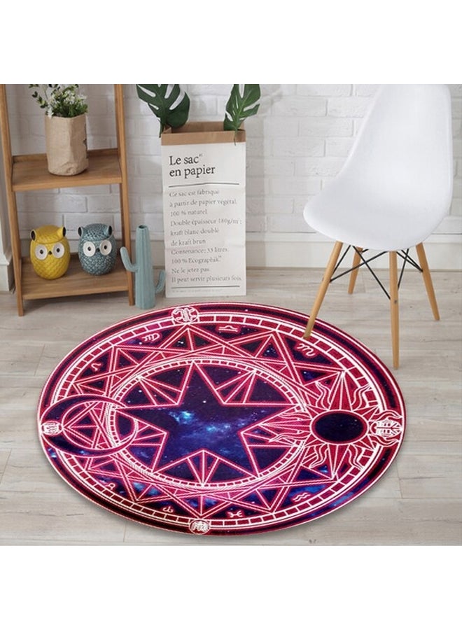 Nordic Style Anti-Skidding Printed Carpet, Round Multicolour 40cm - Image 2