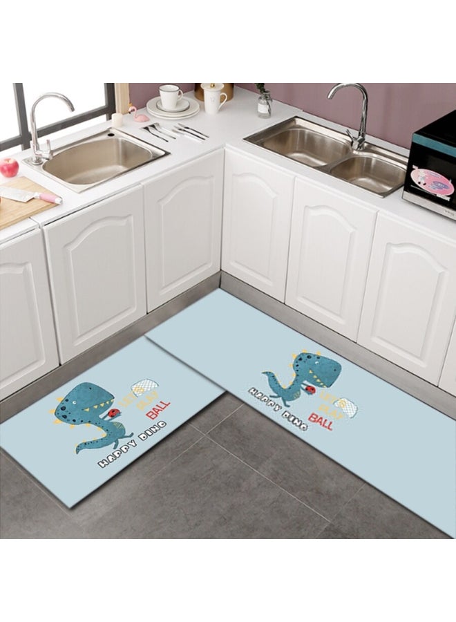 Anti-Skidding Kitchen Carpet, Polyester, Rectangle Blue 40x120cm - Image 1