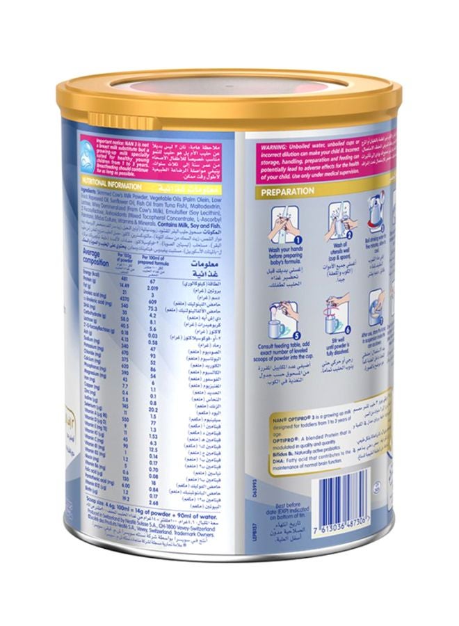 Nestlé Optipro 3 Growing Up Milk From 1 To 3 Years, With 2’FL And BL Probiotic 800grams