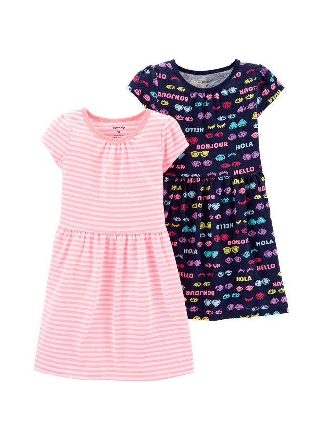 carter's 2-Pack Jersey Printed Midi Dress Set Multicolour 