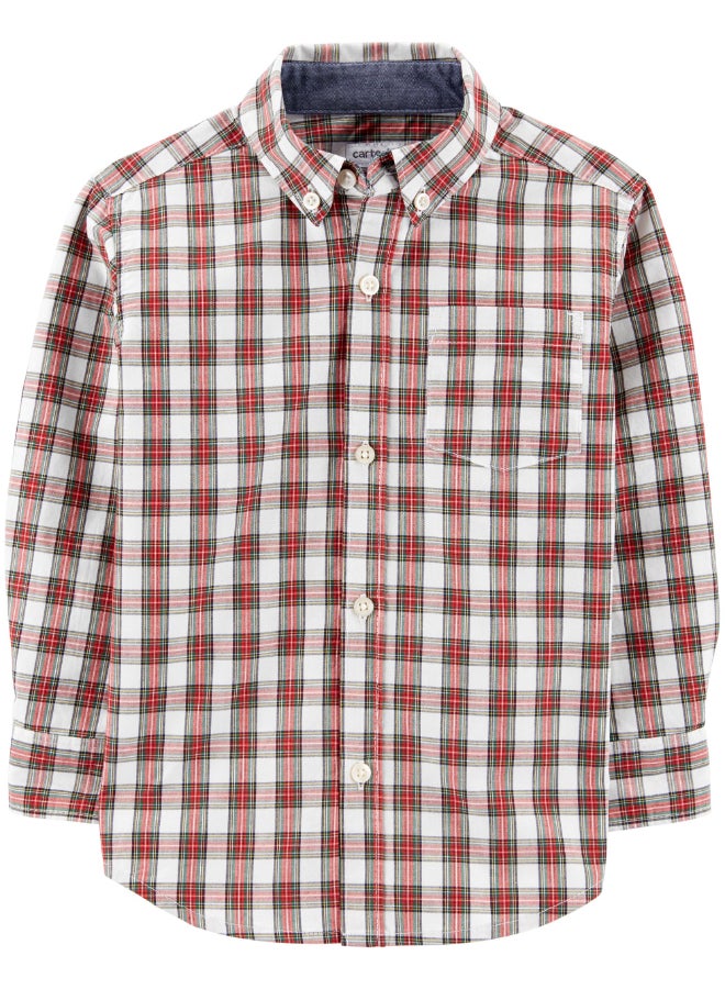 carter's Poplin Button-Front Shirt Plaid
