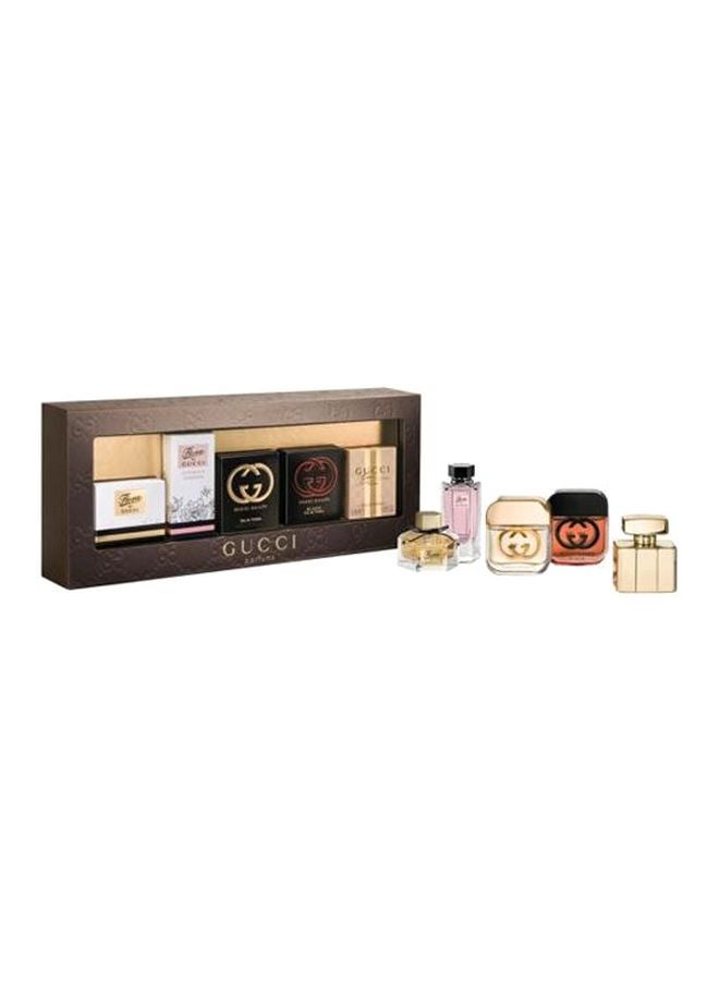 5-Piece Ladies Miniatures Set Gucci Premiere EDP 5, Gucci Premiere EDP 5, Gorgeous Gardenia EDT 5, Gucci Guilty EDT 5, Gucci Guilty Black EDT 5ml