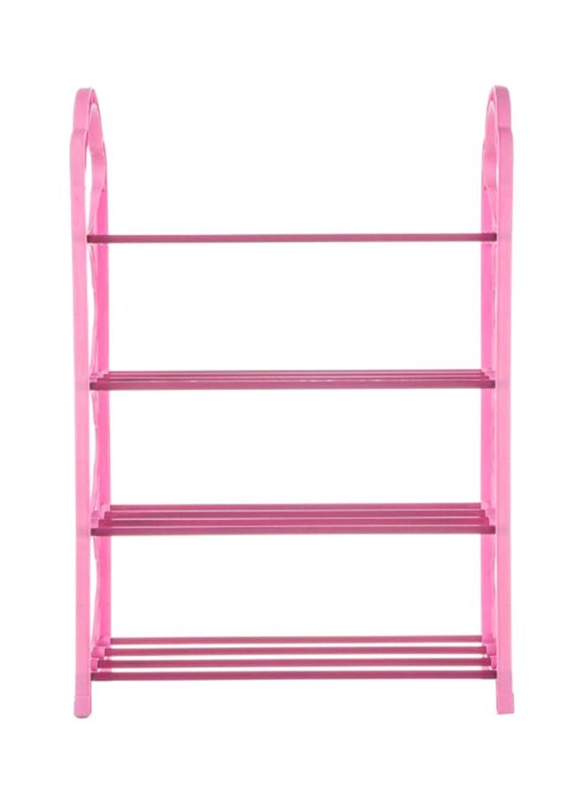 شاربدو رف أحذية بسيط بـ4 طبقات وردي/أبيض 62x30x23سم - Image 1