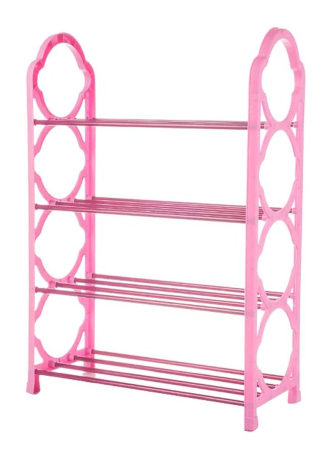 شاربدو رف أحذية بسيط بـ4 طبقات وردي/أبيض 62x30x23سم - Image 2