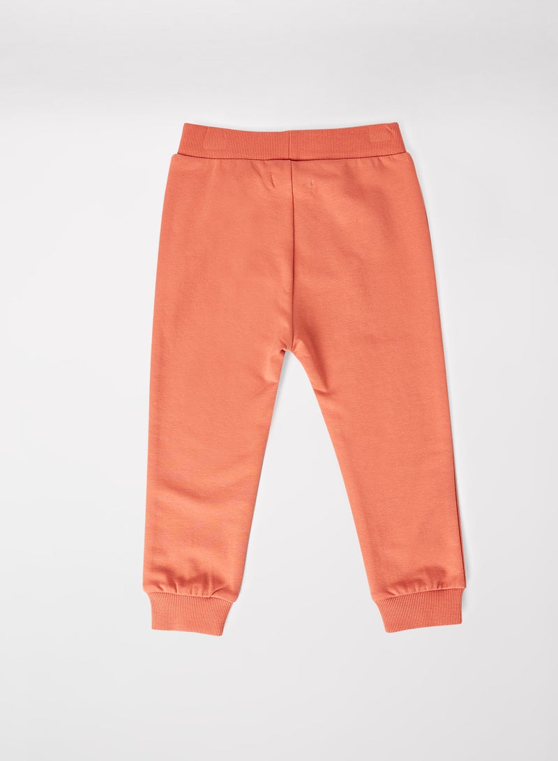 NAME IT - Baby Bear Patch Sweatpants Apricot Brandy - Image 1