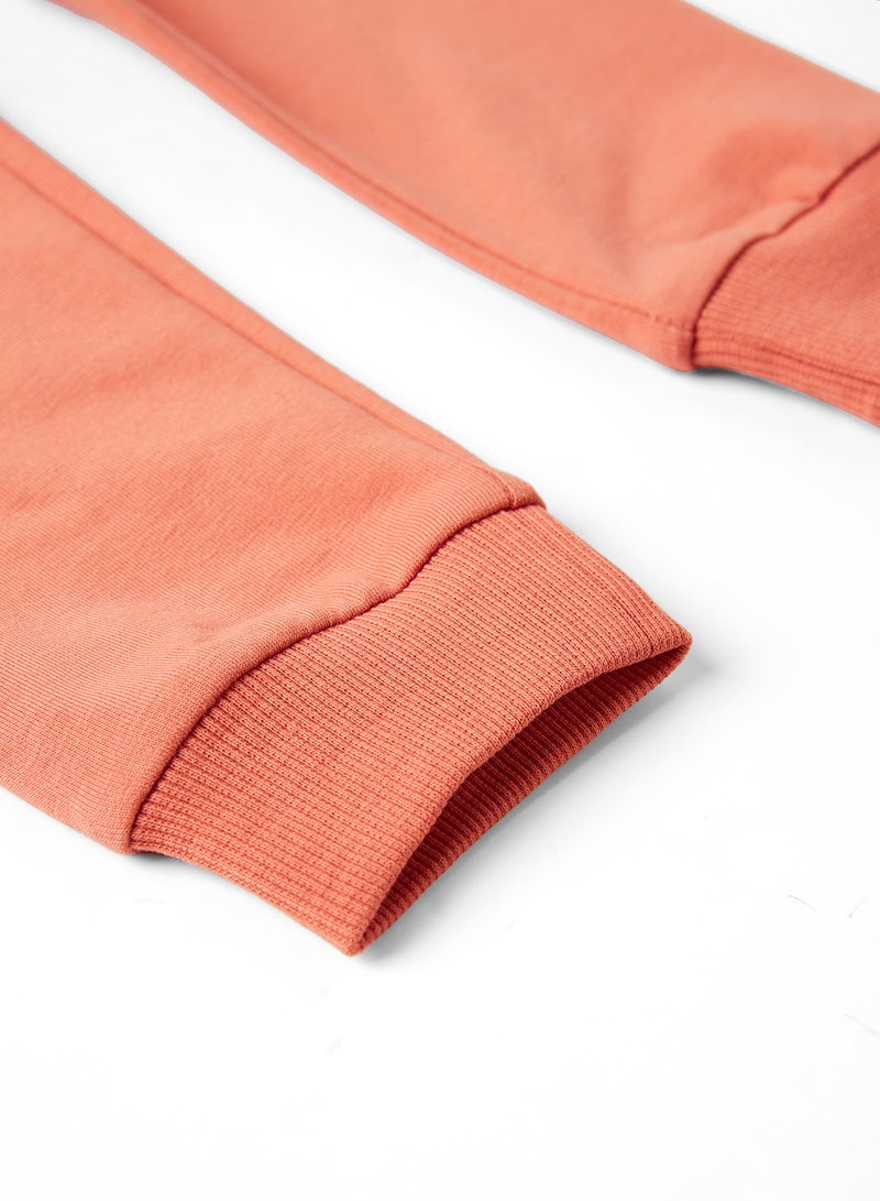NAME IT - Baby Bear Patch Sweatpants Apricot Brandy - Image 1