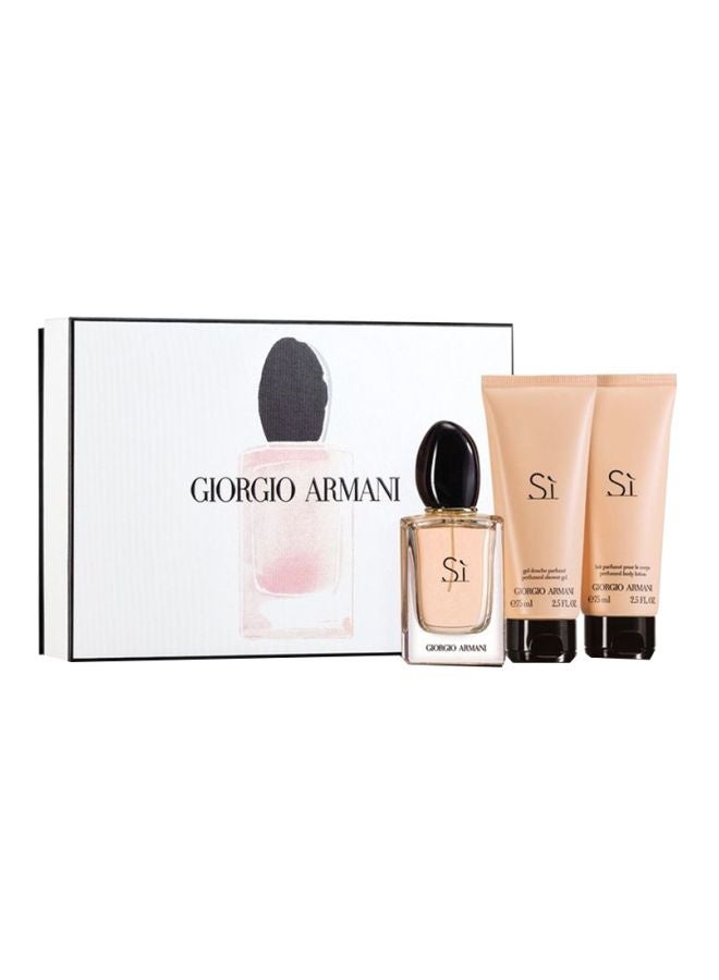 GIORGIO ARMANI Si Gift Set Hard Box EDP 100ml, Body Gel 75ml and Shower Gel 75ml  - Image 1