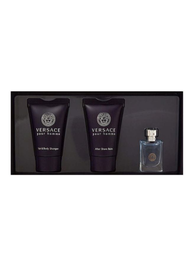 VERSACE - Pour Homme Gift Set Miniature 5, Hair And Body Shampoo 25, 1x After Shave Balm 25ml - Image 1