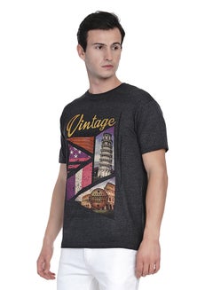AURA Vintage Print T-Shirt Dark Grey  - Image 4