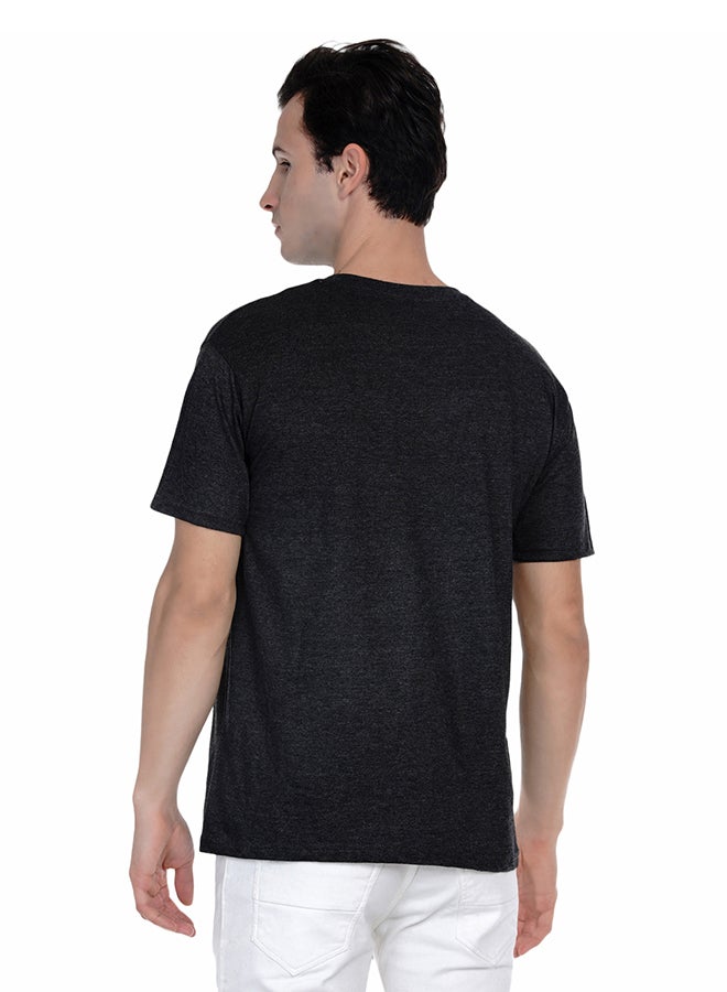 أورا تيشيرت مزين بطبعة كلاسيكية رمادي داكن - Image 2