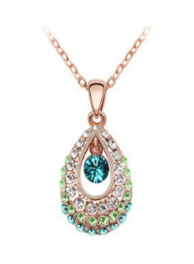 Lucky New European and American Crystal Teardrop Necklace  - Image 1