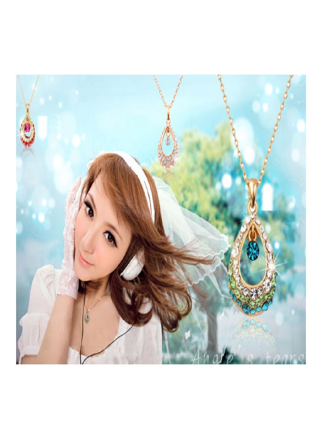 Lucky New European and American Crystal Teardrop Necklace  - Image 4