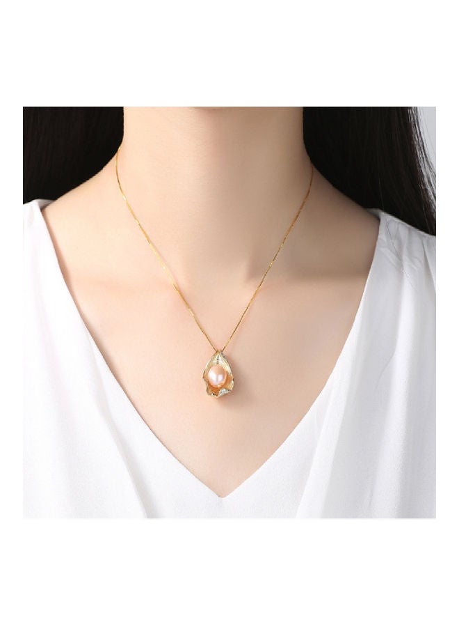 Lucky Shell Design Pearl Pendant Necklace - Image 3