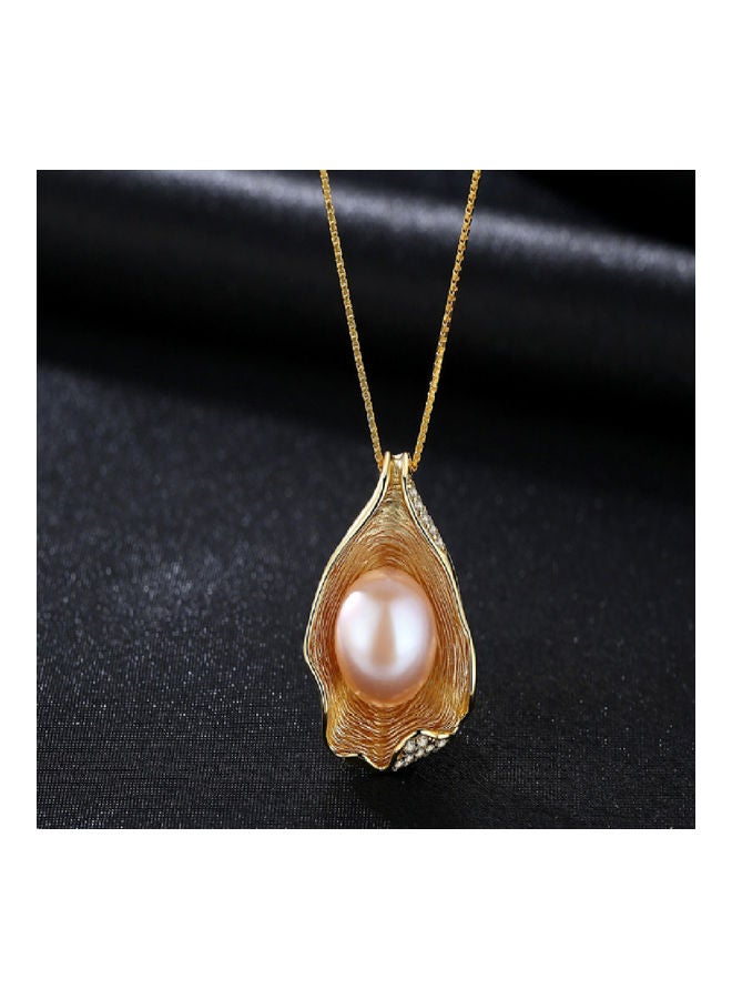 Lucky Shell Design Pearl Pendant Necklace - Image 4