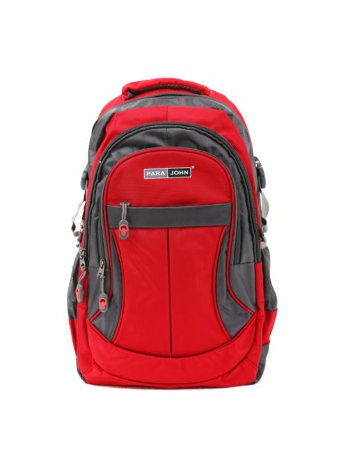 PARAJOHN - Lightweight Large Capacity Backpack 18inch Red/Grey - Image 1