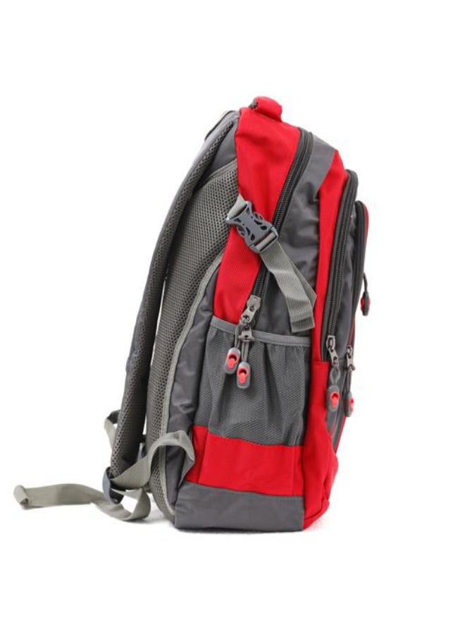 PARAJOHN - Lightweight Large Capacity Backpack 18inch Red/Grey - Image 1
