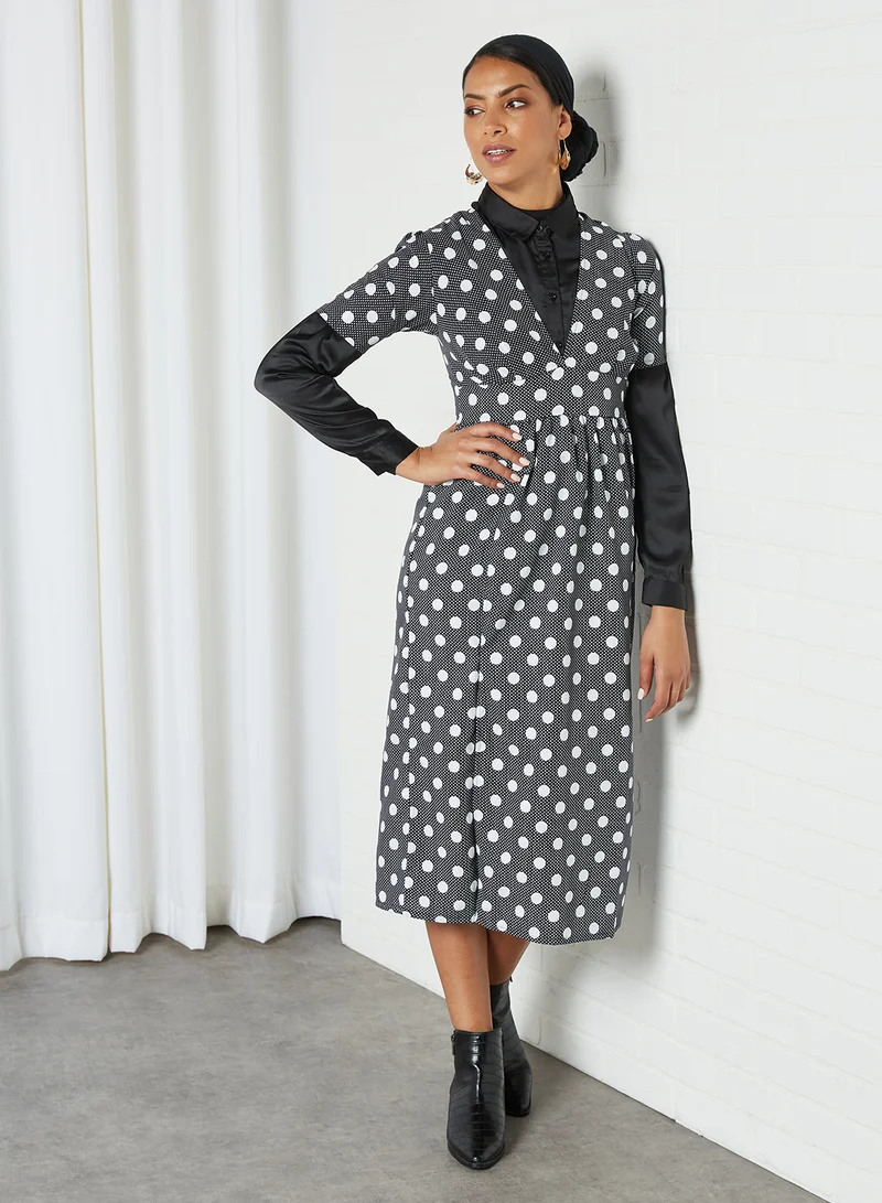 High Streets Polka Dot Midi Dress