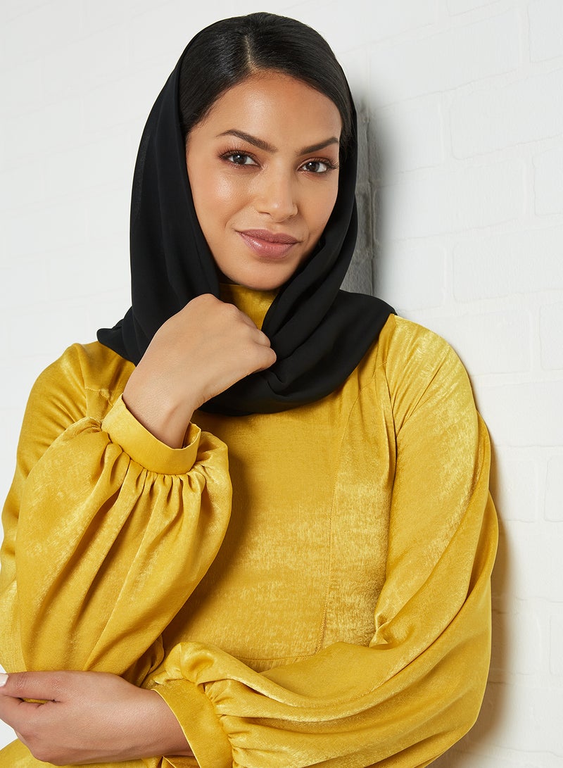SIVVI for HANIYA High-Low Hem Balloon Sleeve Blouse Mustard  - Image 4