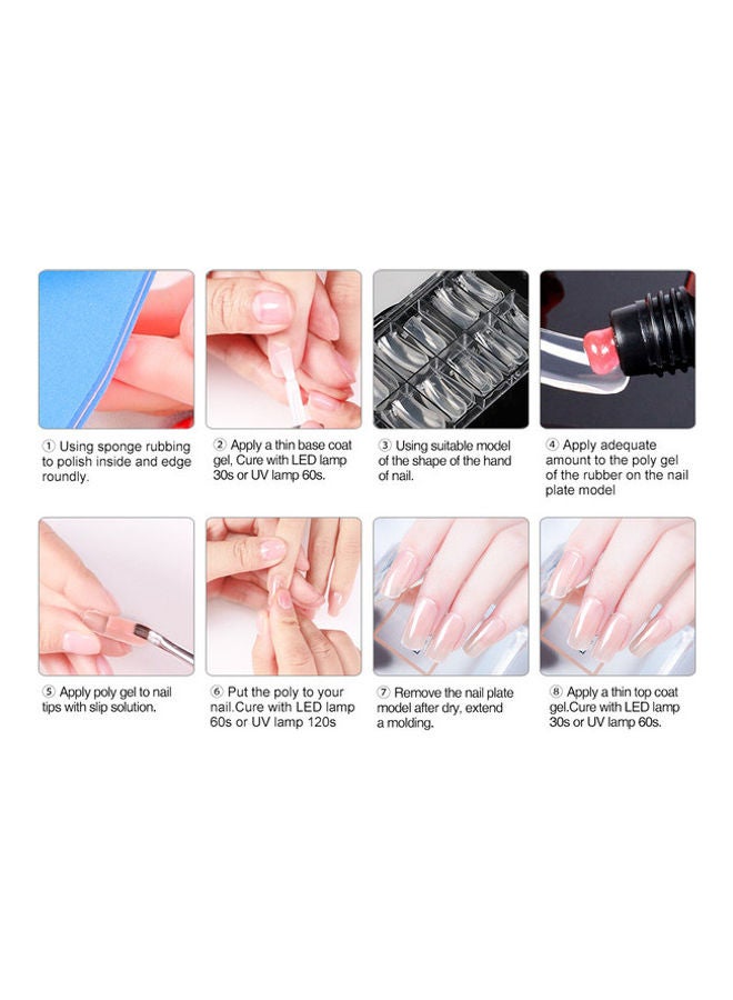 مجموعة جل لوصلات الأظافر من 3 ألوان تحتوي على 100 قطعة من قوالب الكريستال للأظافر متعدد الألوان - Image 5