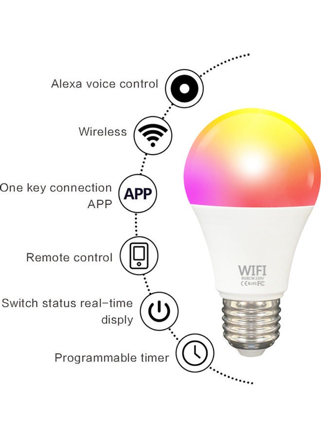 مصباح إضاءة ذكي بخاصية الواي فاي وبجهد 110 فولت من فكميلا طراز TY009 أبيض - Image 3