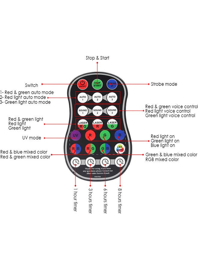 Generic - LED Disco Light with Remote Control Black/White - Image 1