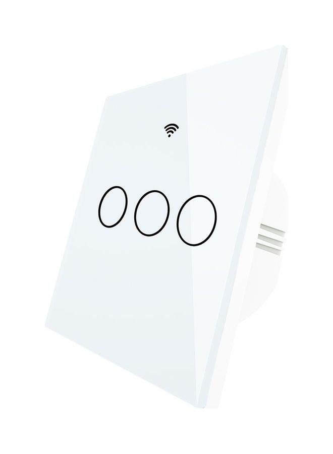 مفتاح إضاءة ذكي مع تطبيق التحكم عن بعد عبر الواي فاي والتحكم الصوتي - 3 أزرار أبيض - Image 4