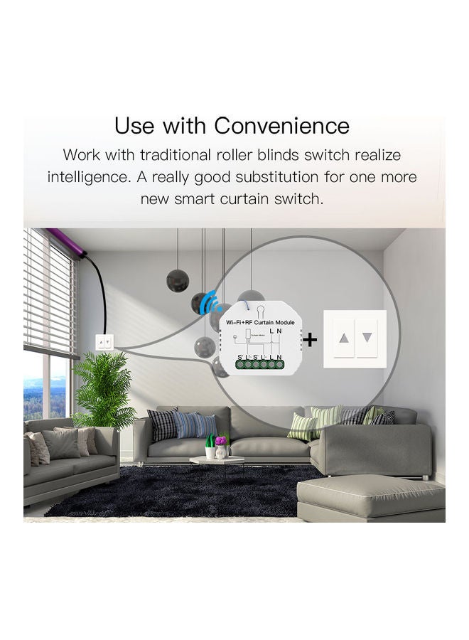 WiFi Curtain Switch with Module APP Remote and Voice Control White - Image 5