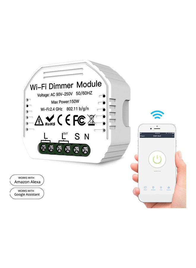 Wifi Dimmer Module Switch with Voice APP and Remote Control White  - Image 1