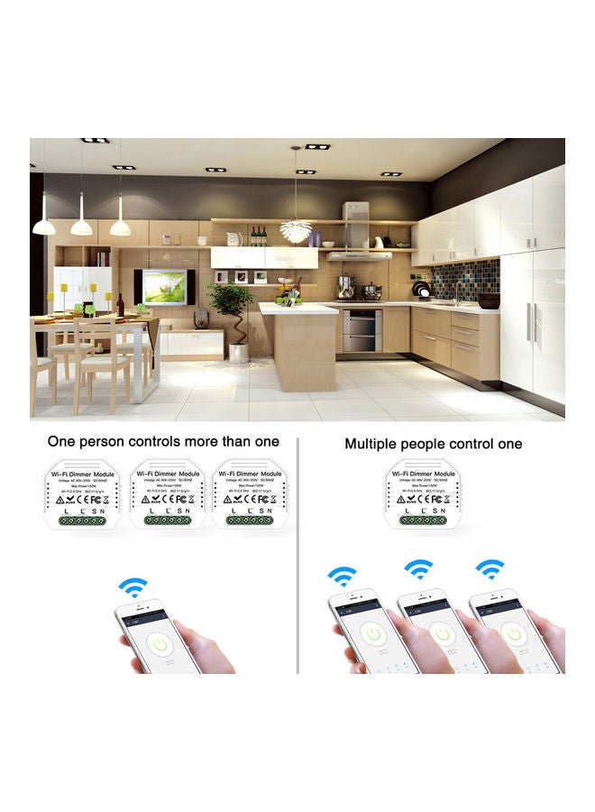 Wifi Dimmer Module Switch with Voice APP and Remote Control White  - Image 3