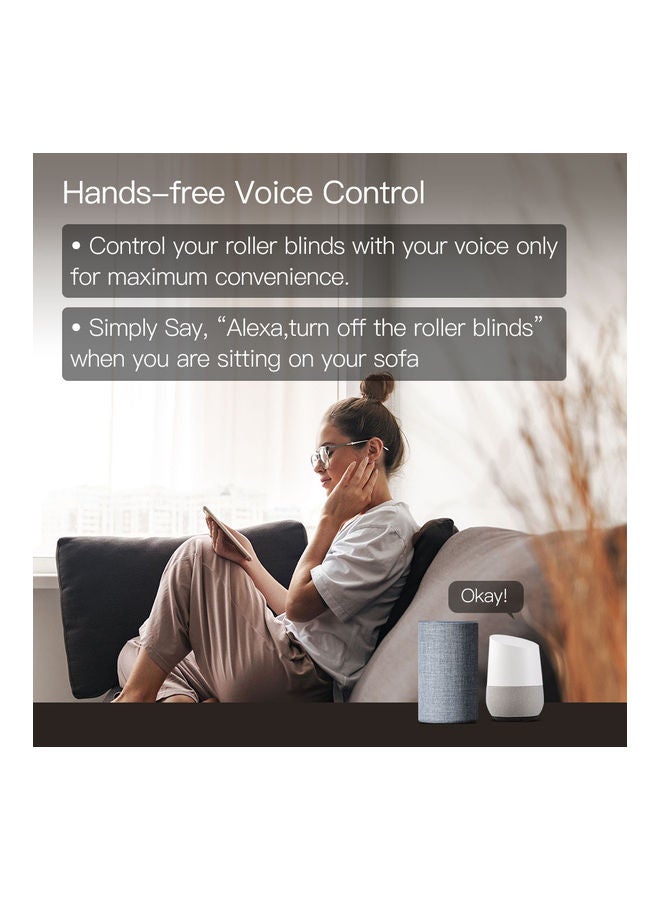2-Piece WiFi Curtain Switch with Module APP Remote and Voice Control White - Image 5