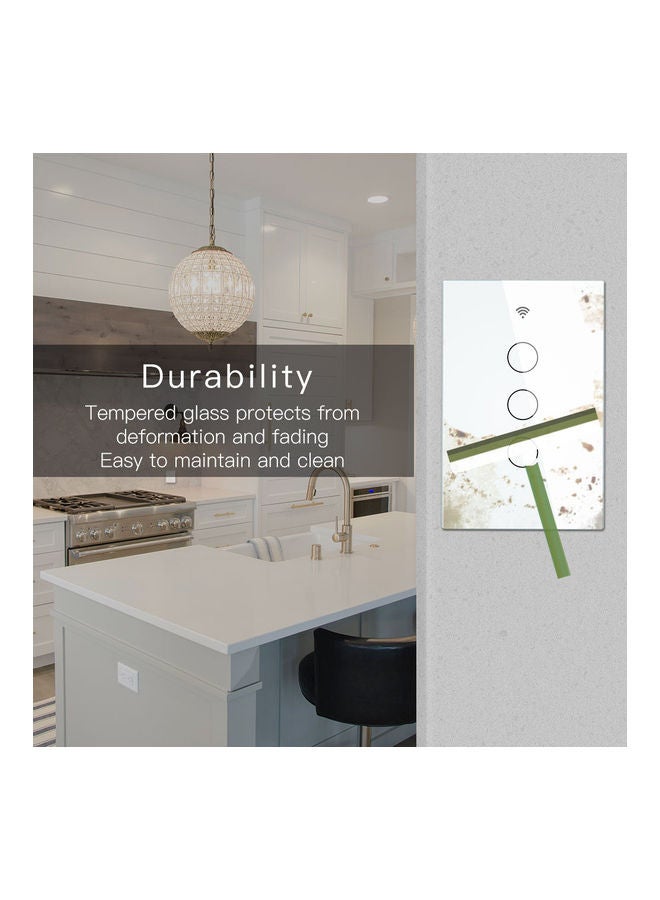 Generic - Smart Light Switch with Wifi Remote APP and Voice Control- 3 Gang White - Image 1