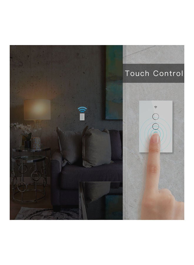 Generic - Smart Light Switch with Wifi Remote APP and Voice Control- 3 Gang White - Image 1
