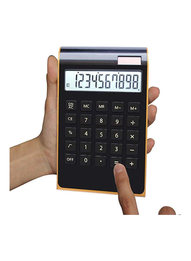 Generic Ultra-thin 10 Digits Large LCD Display Calculator Black/Gold  - Image 2